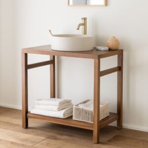 wohnli-moebel-suche-M25108158-1 80 cm Teakholz Waschbeckenunterschrank 80x75x50cm Holz Braun Happy Garden Möbel Badezimmermöbel Waschtische