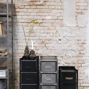 30x65x30cm Metall Schwarz Trademark Living Möbel Schlafzimmermöbel Kommoden