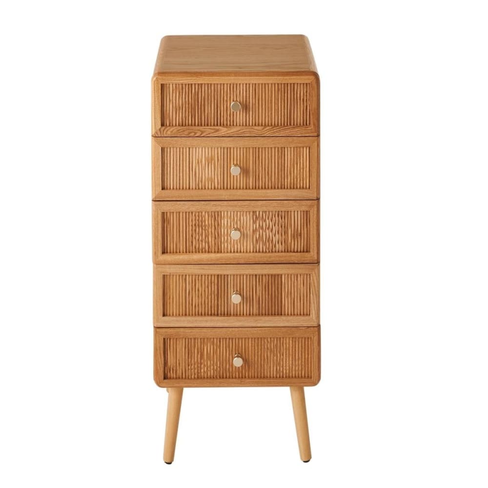 wohnli-moebel-suche-M25109353 Wohnli Möbelsuche - Hochkommode mit 5 Schubladen und lamellenartiger Front H100 cm