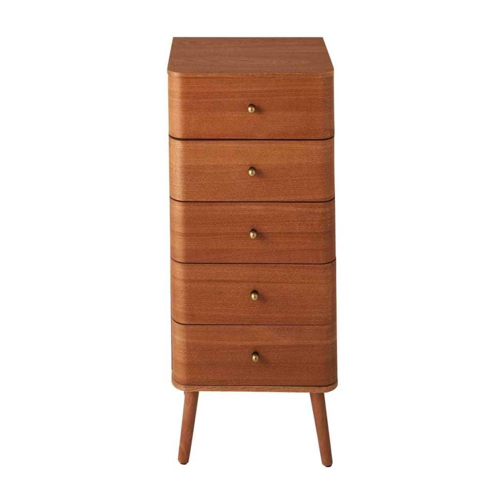 wohnli-moebel-suche-M25109354 Wohnli Möbelsuche - Hochkommode mit 5 Schubladen H100 cm - Holzdekor hell