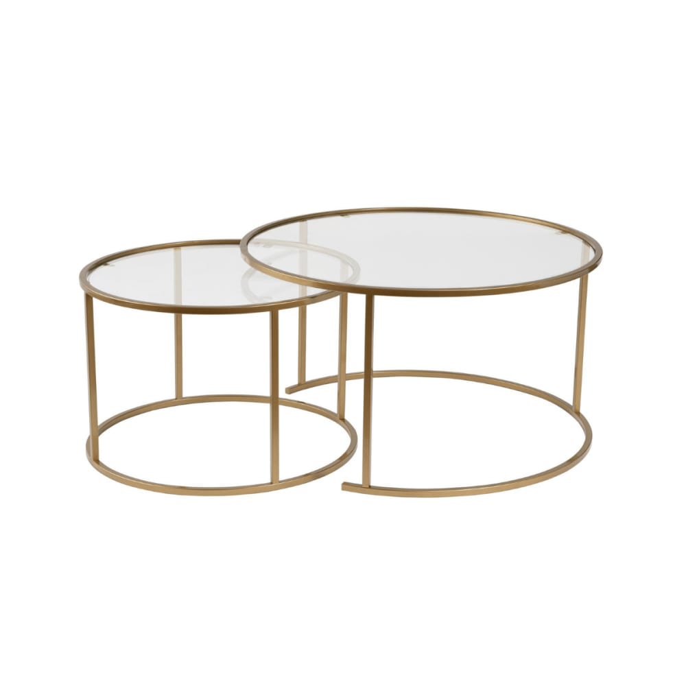 wohnli-moebel-suche-M25109367 Wohnli Möbelsuche - Set aus 2 Beistelltischen D80 cm - Vergoldet