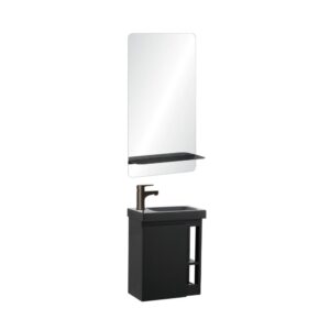 wohnli-moebel-suche-M25109528 Wohnli Möbelsuche - Handwaschbecken-Set mit schwarzem Wasserhahn und Spiegelablage