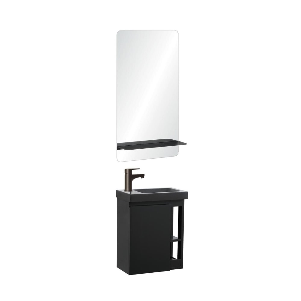 wohnli-moebel-suche-M25109528 Wohnli Möbelsuche - Handwaschbecken-Set mit schwarzem Wasserhahn und Spiegelablage