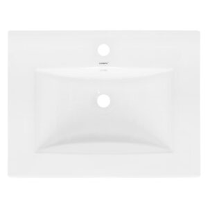 wohnli-moebel-suche-M25109957-1 Keramik Waschbecken mit Ablaufgarnitur Waschtisch 61x17x46cm Keramik Weiß ECD Germany Möbel Badezimmermöbel Waschtische