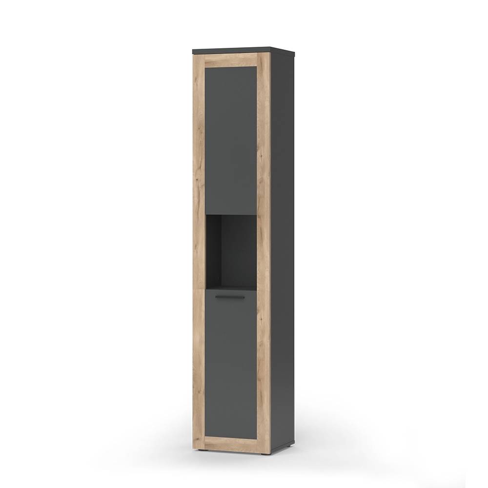 wohnli-moebel-suche-M25110703 Wohnli Möbelsuche - Hochschrank Anthrazit/Viking Oak 40x194.3cm
