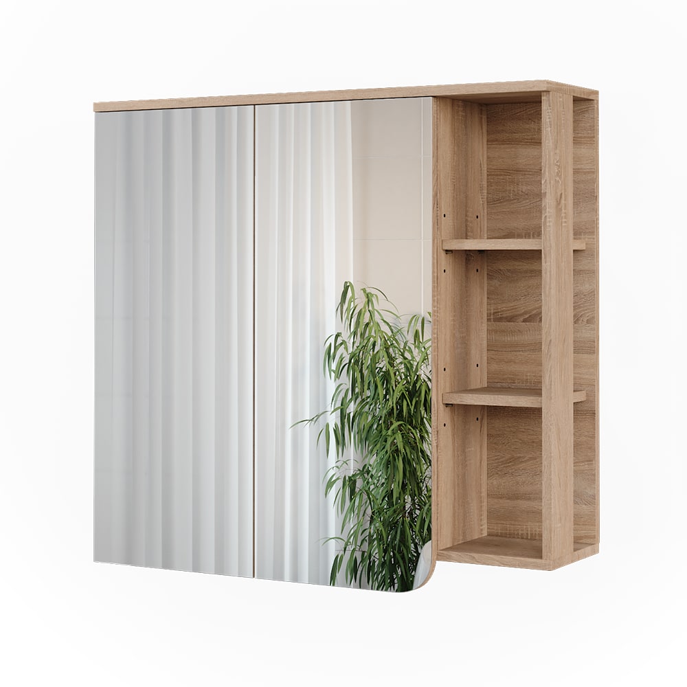 wohnli-moebel-suche-M25110747 Wohnli Möbelsuche - Spiegelschrank Sonoma/Anthrazit 80x75cm