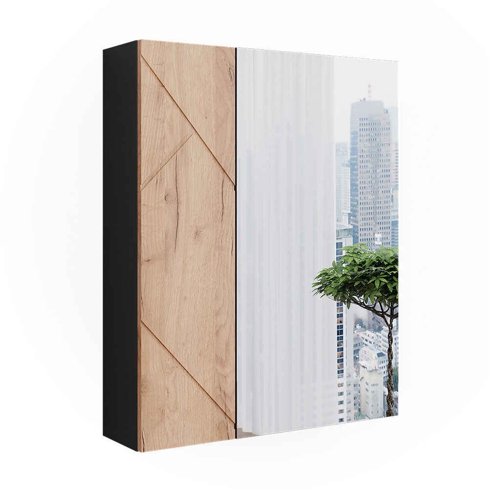 wohnli-moebel-suche-M25110763 Wohnli Möbelsuche - Badspiegelschrank Anthrazit/Goldkraft Eiche 60x75cm