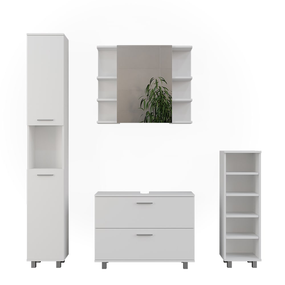wohnli-moebel-suche-M25110786 Wohnli Möbelsuche - Badmöbel-Set 4 Teile Weiß 80.2x60.8cm
