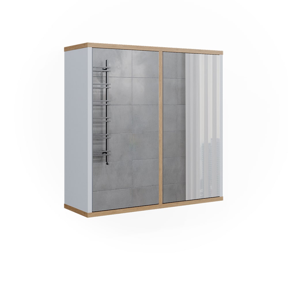 wohnli-moebel-suche-M25110807 Wohnli Möbelsuche - Badspiegelschrank mit zwei Spiegeltüren Weiß 60x60cm