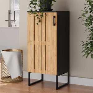wohnli-moebel-suche-M25110907-1 Midischrank Bambus 35x81cm 35x81x32cm Spanplatte Braun Vicco Möbel Badezimmermöbel