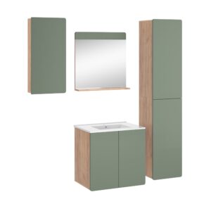 wohnli-moebel-suche-M25110908 Wohnli Möbelsuche - Badmöbel-Set 5-teilig mit Hoch- und Hängeschrank Goldkraft Eiche