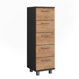 wohnli-moebel-suche-M25110954 Wohnli Möbelsuche - Midischrank Anthrazit/Goldkraft Eiche 30.2x95cm