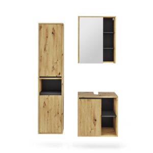 wohnli-moebel-suche-M25110964 Wohnli Möbelsuche - Badmöbel-Set 3 Teile Artisan/Grau 60x60cm
