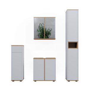 wohnli-moebel-suche-M25110965 Wohnli Möbelsuche - Badmöbel-Set 4 Teile mit Hochschrank und Midischrank Weiß 60x62cm
