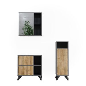 wohnli-moebel-suche-M25110974 Wohnli Möbelsuche - Badmöbel-Set 3 Teile Anthrazit/Bergeiche 60x62cm