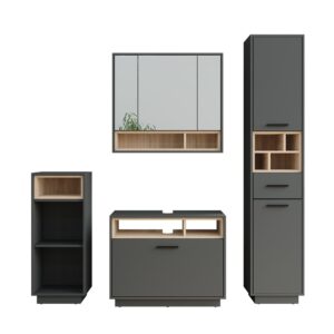 wohnli-moebel-suche-M25111020 Wohnli Möbelsuche - Badmöbel-Set Set 4 Anthrazit/Sonoma 80x72cm