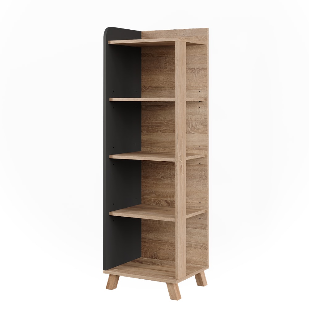 wohnli-moebel-suche-M25111023 Wohnli Möbelsuche - Badregal mit 4 Fächern Sonoma 40x128cm