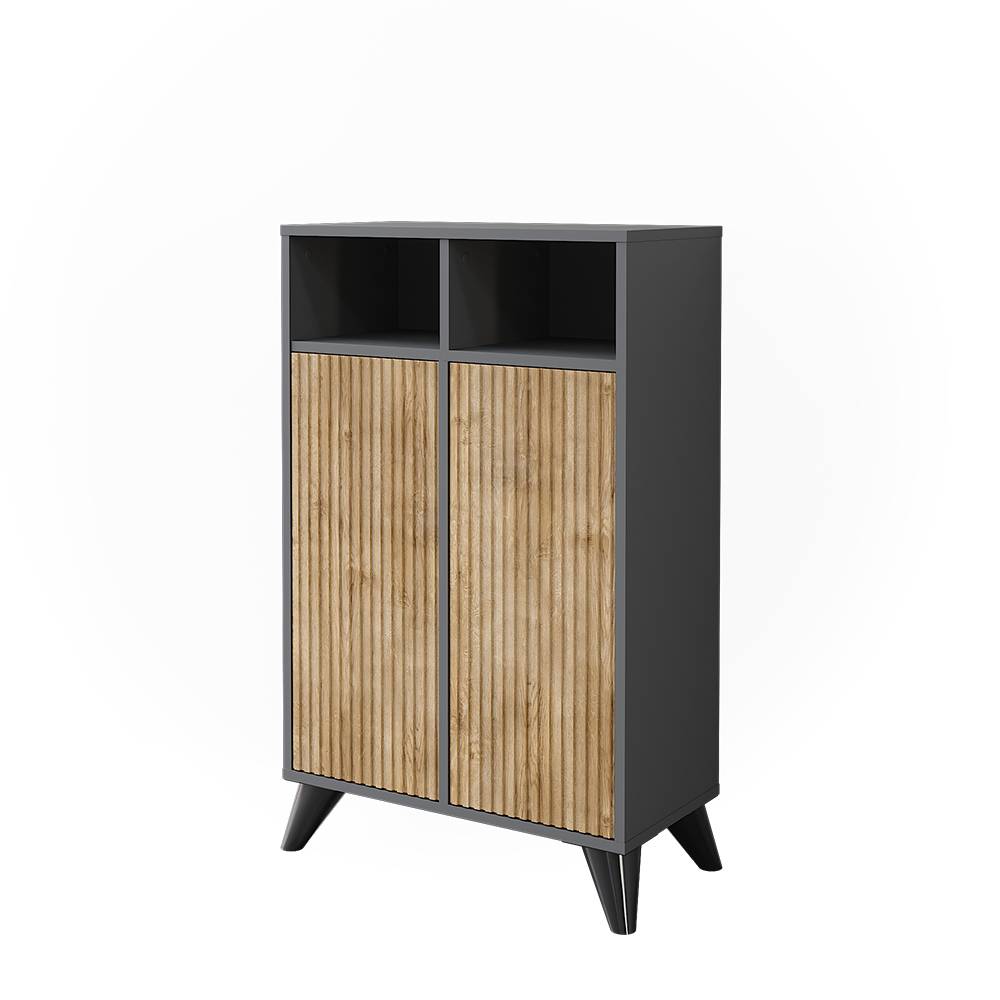 wohnli-moebel-suche-M25111024 Wohnli Möbelsuche - Midischrank mit 2 Türen Anthrazit/Bergeiche 60x97cm