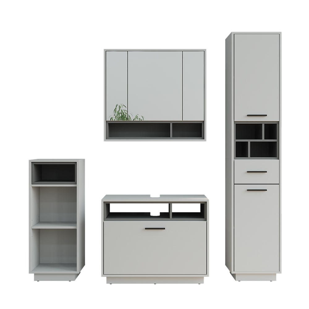 wohnli-moebel-suche-M25111052 Wohnli Möbelsuche - Badmöbel-Set Set 4 Grau/Anthrazit 80x72cm