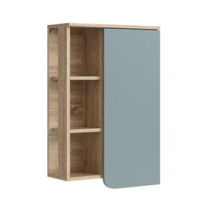 wohnli-moebel-suche-M25111145 Wohnli Möbelsuche - Badschrank mit Tür und offenen Fächern Sonoma/Blau 50x75cm