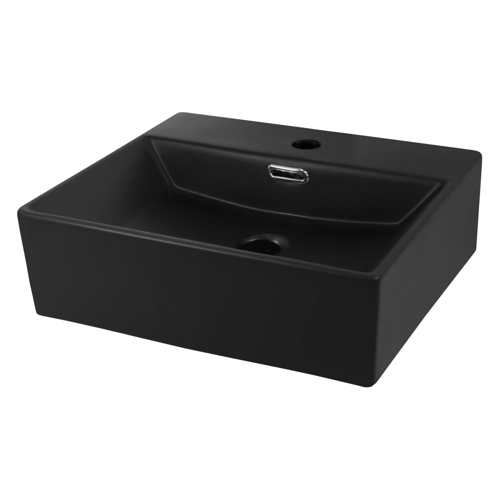 Wohnli Möbelsuche - Waschbecken aus Keramik Schwarz 415x360x130 mm Eckige