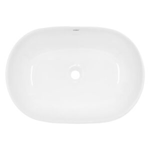 wohnli-moebel-suche-M25111243-1 Keramik Waschbecken mit Ablaufgarnitur Waschtisch 60x14x42cm Keramik Weiß ECD Germany Möbel Badezimmermöbel Waschbecken