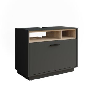 Wohnli Möbelsuche - Waschbeckenunterschrank mit Schublade Anthrazit/Sonoma 80x64cm