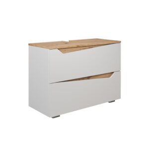 wohnli-moebel-suche-M25111274 Wohnli Möbelsuche - Waschbeckenunterschrank mit 2 Schubladen Weiß/Artisan 80x57.5cm