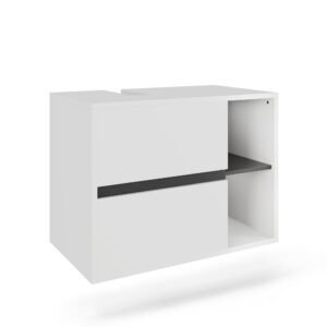 wohnli-moebel-suche-M25111277 Wohnli Möbelsuche - Waschbeckenunterschrank mit 2 Schubladen Weiß/Grau 80x60cm