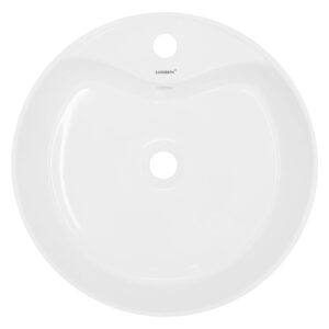 wohnli-moebel-suche-M25111283-1 Keramik Waschbecken mit Ablaufgarnitur Aufsatzwaschtisch 46x15x46cm Keramik Weiß ECD Germany Möbel Badezimmermöbel Waschtische