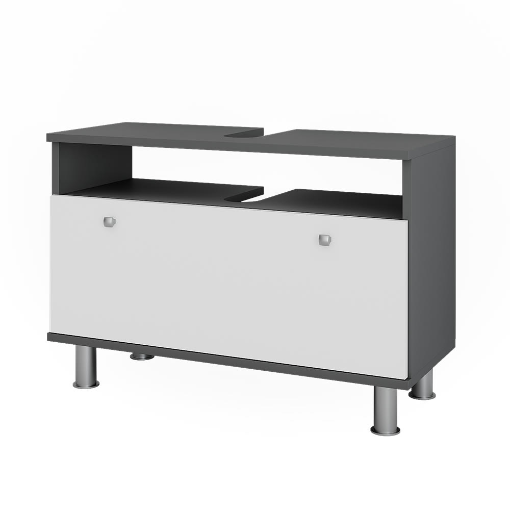 Wohnli Möbelsuche - Waschbeckenunterschrank mit Schublade Weiß Hochglanz 80