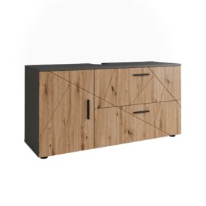 wohnli-moebel-suche-M25111315 Wohnli Möbelsuche - Waschbeckenunterschrank mit 2 Schubladen und 1 Tür Anthrazit 120x61cm