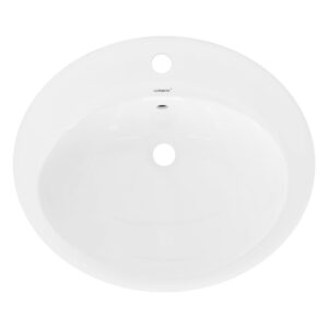 wohnli-moebel-suche-M25111317-1 Waschbecken Keramik mit Ablaufgarnitur Waschtisch 570 mmx195mm 57x19x48cm Keramik Weiß ML-Design Möbel Badezimmermöbel Waschbecken