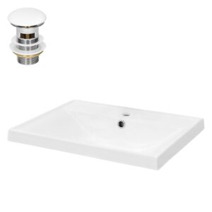 wohnli-moebel-suche-M25111367 Wohnli Möbelsuche - Waschbecken Keramik mit Ablaufgarnitur Waschtisch 510 mmx155 mm