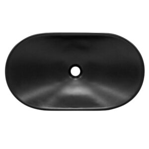 wohnli-moebel-suche-M25111369-1 Keramik Waschbecken Waschtisch Aufsatzwaschtisch 630 x 360 x 155mm 63x13x36cm Keramik Schwarz ECD Germany Möbel Badezimmermöbel Waschtische
