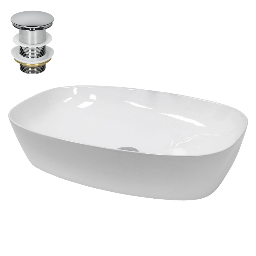 wohnli-moebel-suche-M25111382 Wohnli Möbelsuche - Keramik Waschbecken mit Ablaufgarnitur Waschtisch