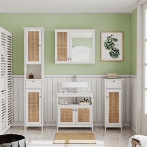 wohnli-moebel-suche-M25111782-1 Badmöbel-Set 4-teilig Weiß 60x60cm 60x60x30cm Spanplatte Weiß Vicco Möbel Badezimmermöbel