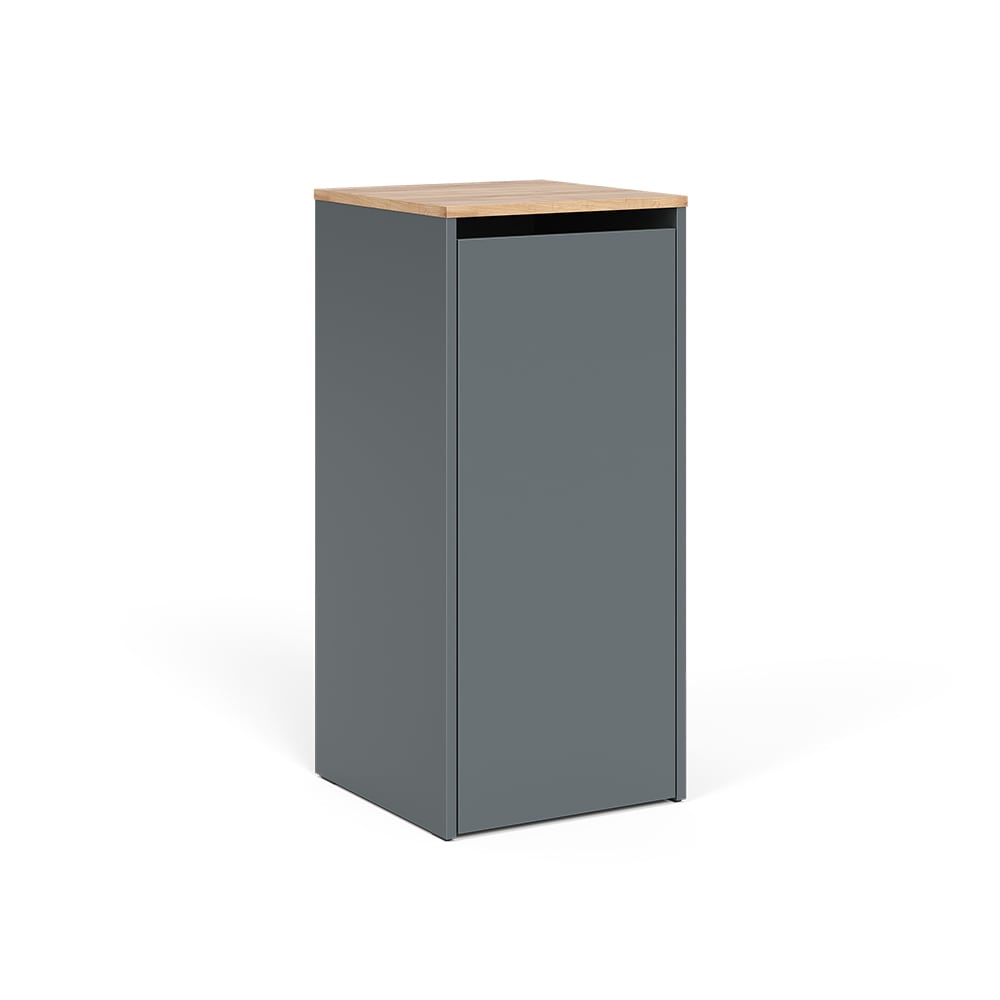 wohnli-moebel-suche-M25111790 Wohnli Möbelsuche - Badschrank mit Wäschkorb Anthrazit/Goldkraft Eiche 40.2x88.2cm