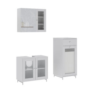 wohnli-moebel-suche-M25111810 Wohnli Möbelsuche - Badmöbel-Set 3 Teile Weiß 60x58cm