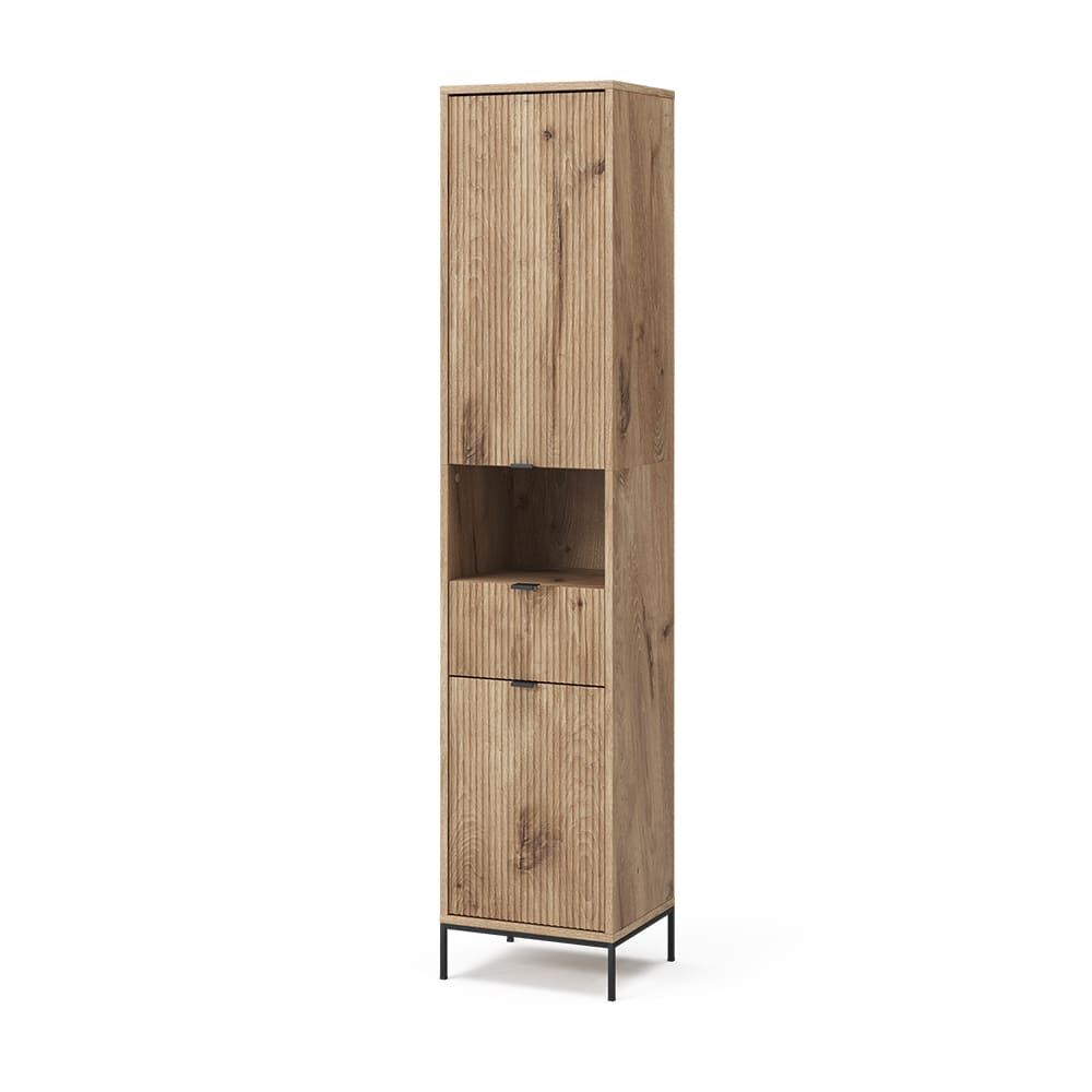 wohnli-moebel-suche-M25111895 Wohnli Möbelsuche - Badschrank mit Tür und Schublade Viking Oak 40x190cm