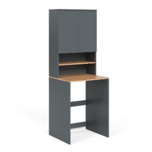 Wohnli Möbelsuche - Waschmaschinenschrank 2 Teile mit Regal Anthrazit 68x88.2cm