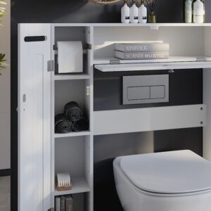 Toilettenschrank mit 2 Toilettenpapierspendern Weiß 89x99cm 89x99x20cm Spanplatte Weiß Vicco Möbel Badezimmermöbel Bad-Hochschränke