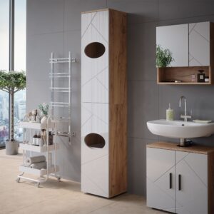 wohnli-moebel-suche-M25111916-1 Goldkraft Eiche/Weiß Hochglanz 37.2 x 192 cm