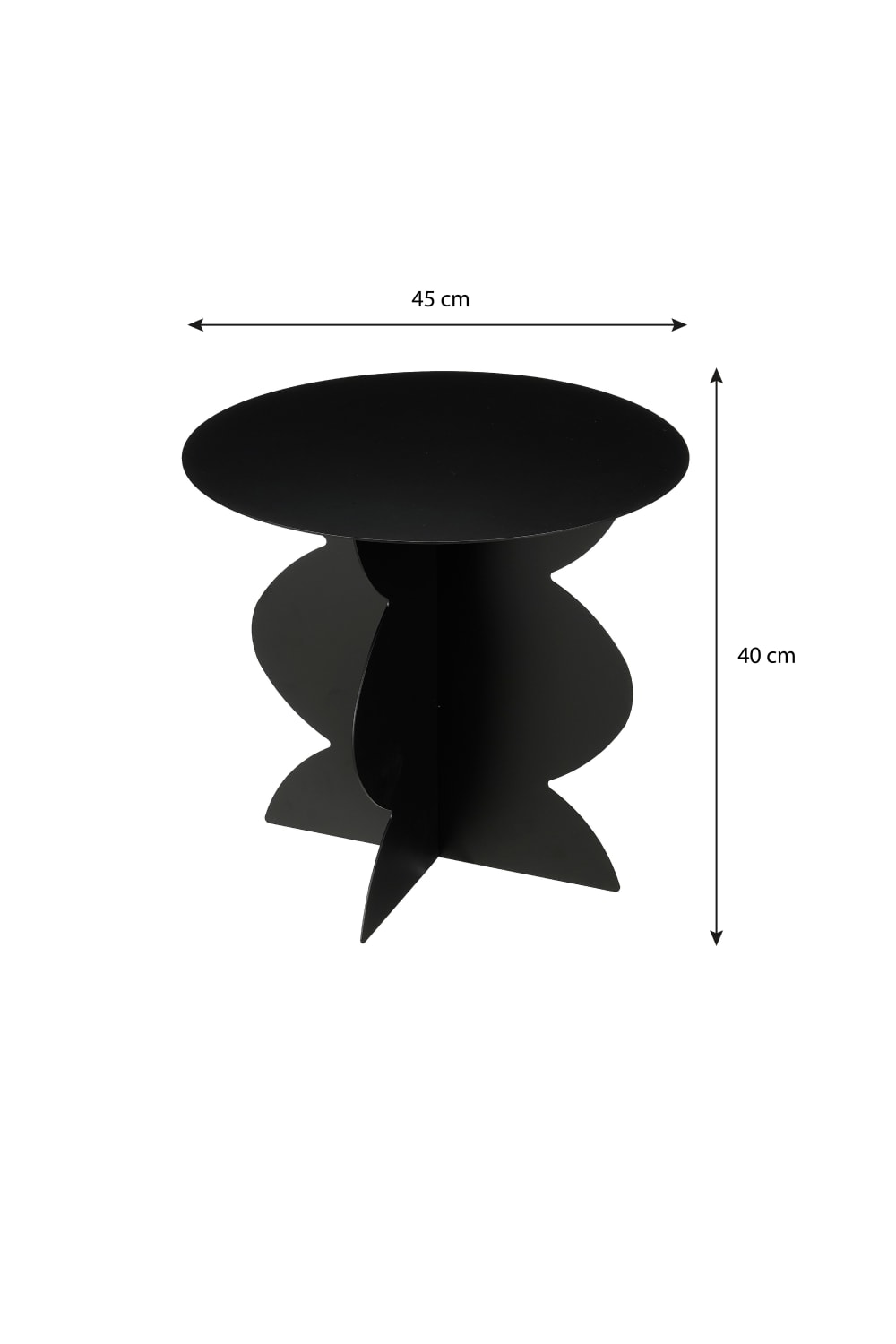 wohnli-moebel-suche-M25113600-1 Beistelltisch Rafi Schwarz Eisen H40xB45xL45cm 45x40x45cm Stahl Schwarz Mica Decorations Möbel Wohnzimmermöbel Couchtische