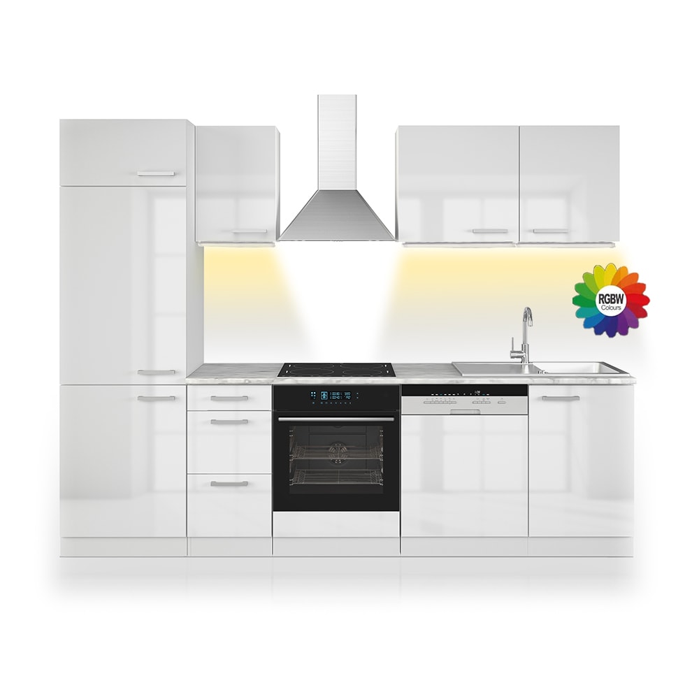 wohnli-moebel-suche-M25118466 Wohnli Möbelsuche - Küchenzeile ohne Arbeitsplatte mit LED-Leisten