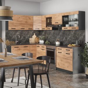 AP Schwarz Goldkraft Eiche/Anthrazit 267x81.6cm