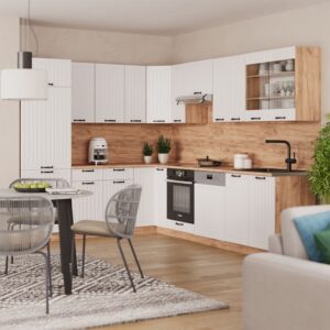 AP Marmor Weiß Landhaus/Goldkraft Eiche 287x81.6cm