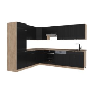 wohnli-moebel-suche-M25120297 Wohnli Möbelsuche - Eckküche AP Eiche Schwarz gestreift 227x81
