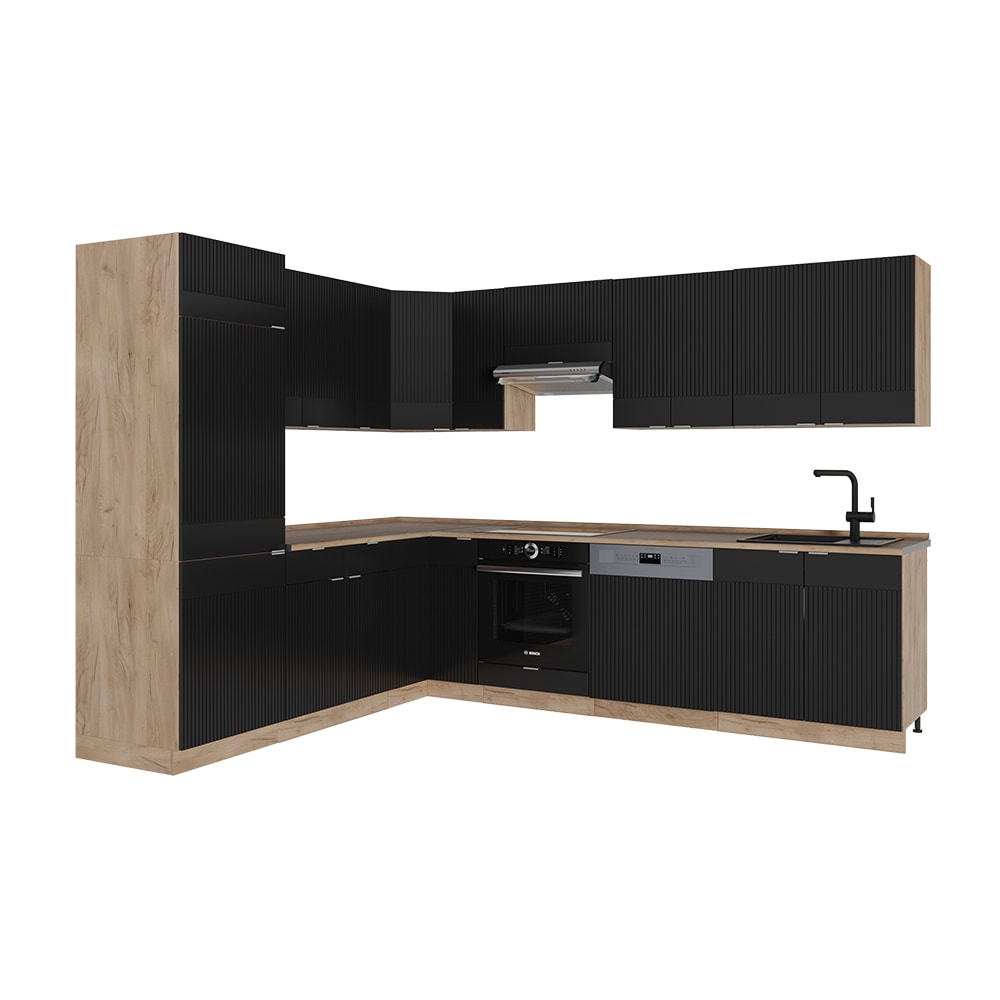 wohnli-moebel-suche-M25120297 Wohnli Möbelsuche - Eckküche AP Eiche Schwarz gestreift 227x81
