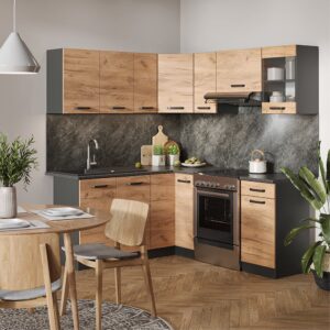 wohnli-moebel-suche-M25120473-1 AP Anthrazit mit LED-Leisten Goldkraft Eiche 187x81.6